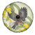 New Zealand Piwakawaka Fantail Bird Spare Tire Cover With Kowhai Flowers