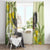 New Zealand Piwakawaka Fantail Bird Window Curtain With Kowhai Flowers