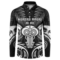 New Zealand Te Reo Maori Button Sweatshirt Korero Maori Ai Au LT05 Black - Polynesian Pride