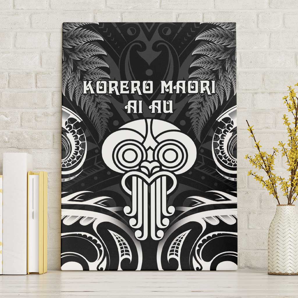New Zealand Te Reo Maori Canvas Wall Art Korero Maori Ai Au LT05 Without Frame Black - Polynesian Pride
