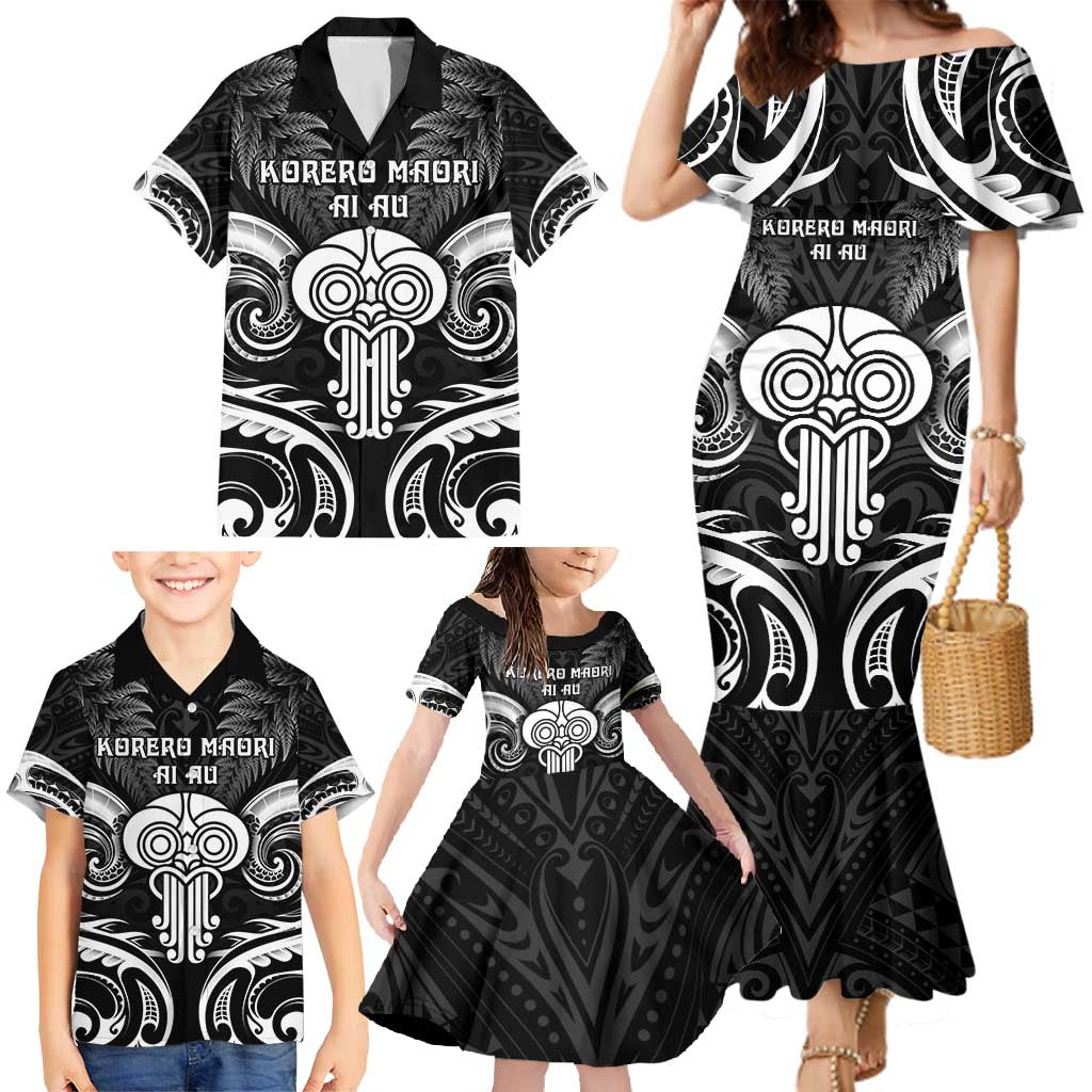 New Zealand Te Reo Maori Family Matching Mermaid Dress and Hawaiian Shirt Korero Maori Ai Au