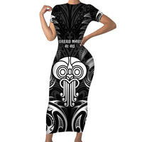 New Zealand Te Reo Maori Family Matching Short Sleeve Bodycon Dress and Hawaiian Shirt Korero Maori Ai Au