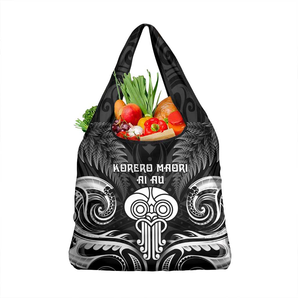 New Zealand Te Reo Maori Grocery Bag Korero Maori Ai Au LT05 1-pack One Size Black - Polynesian Pride
