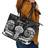 New Zealand Te Reo Maori Leather Tote Bag Korero Maori Ai Au LT05 - Polynesian Pride