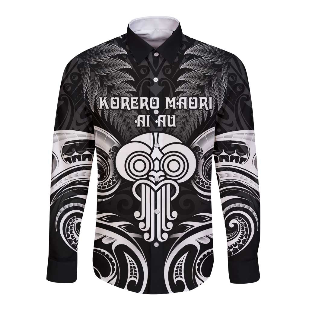 New Zealand Te Reo Maori Long Sleeve Button Shirt Korero Maori Ai Au