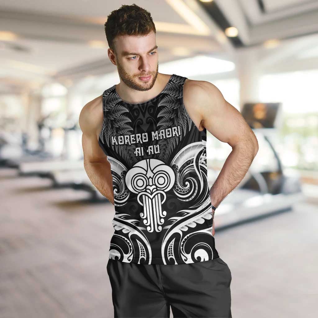 New Zealand Te Reo Maori Men Tank Top Korero Maori Ai Au LT05 Black - Polynesian Pride