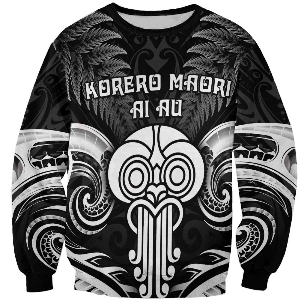 New Zealand Te Reo Maori Sweatshirt Korero Maori Ai Au LT05 Unisex Black - Polynesian Pride