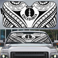 New Caledonia Day Auto Sun Shade Polynesian Curves White Color - Polynesian Pride