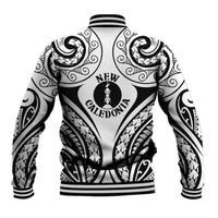 New Caledonia Day Baseball Jacket Polynesian Curves White Color - Polynesian Pride