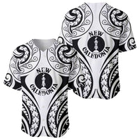 New Caledonia Day Baseball Jersey Polynesian Curves White Color - Polynesian Pride