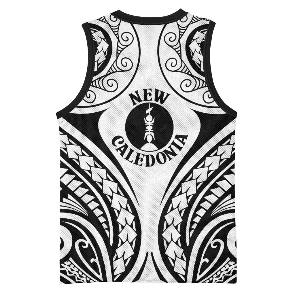 New Caledonia Day Basketball Jersey Polynesian Curves White Color - Polynesian Pride