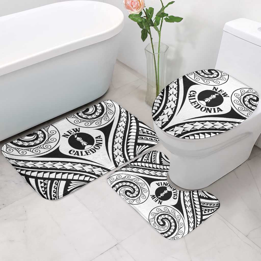 New Caledonia Day Bathroom Set Polynesian Curves White Color - Polynesian Pride