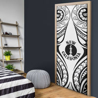 New Caledonia Day Door Cover Polynesian Curves White Color - Polynesian Pride
