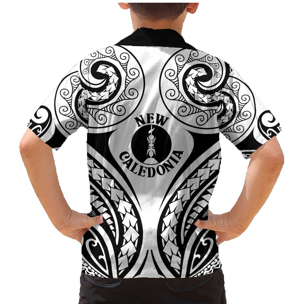 New Caledonia Day Family Matching Mermaid Dress and Hawaiian Shirt Polynesian Curves White Color - Polynesian Pride