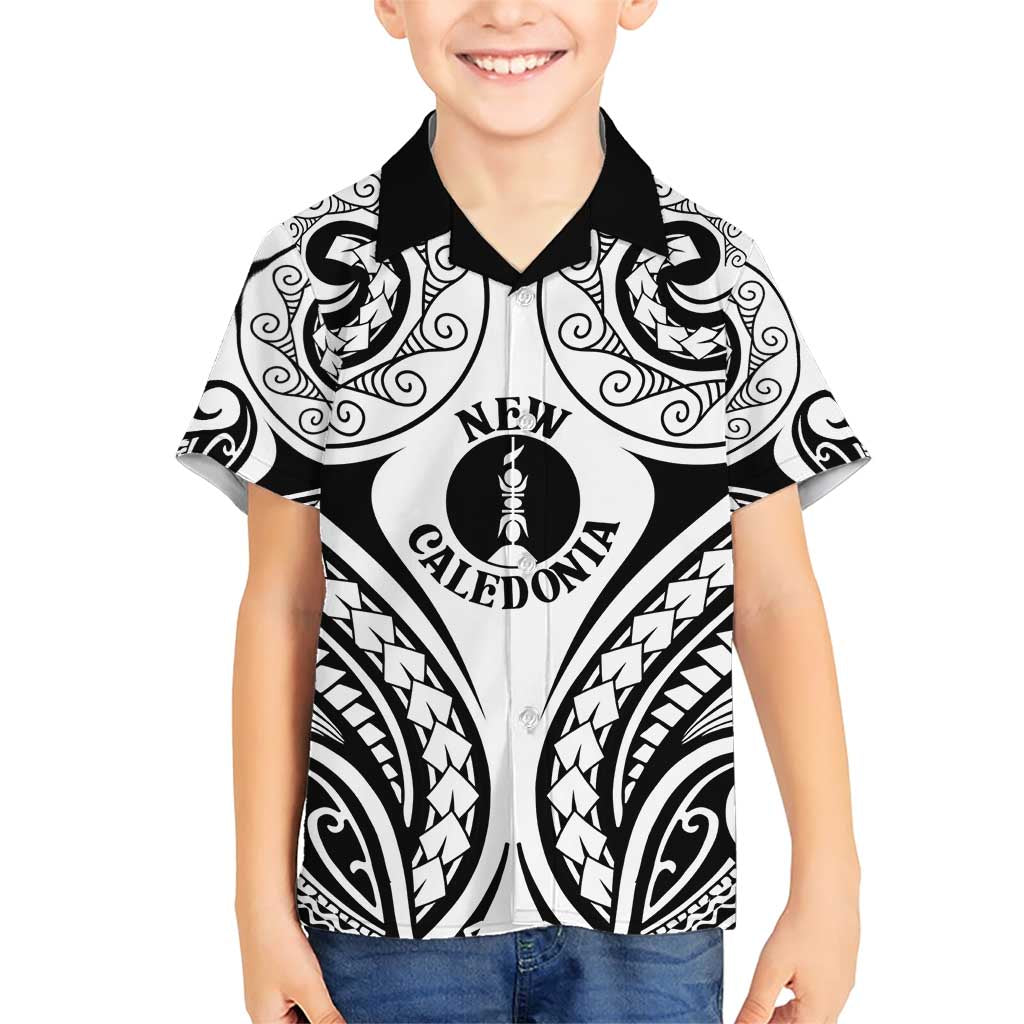 New Caledonia Day Family Matching Short Sleeve Bodycon Dress and Hawaiian Shirt Polynesian Curves White Color - Polynesian Pride