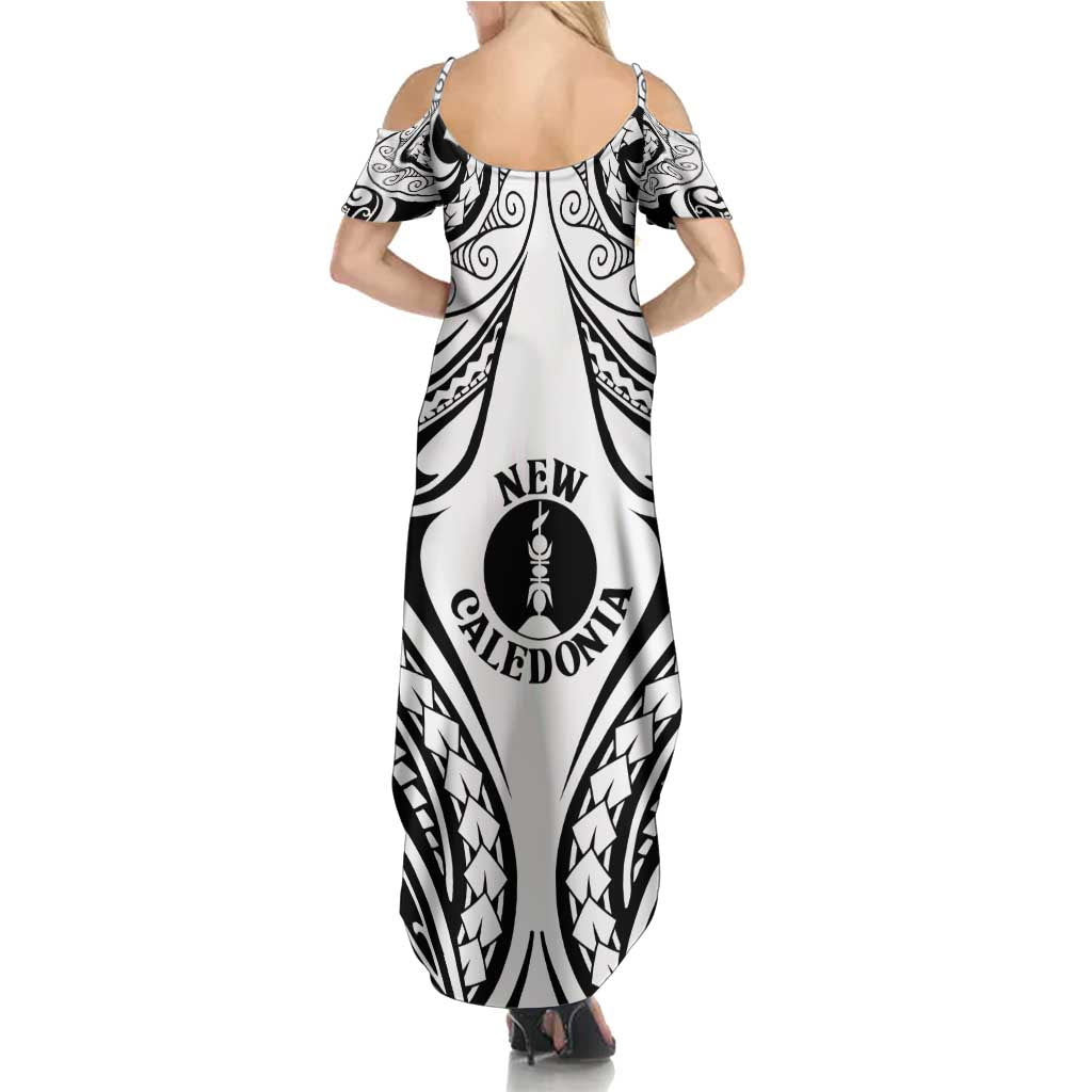 New Caledonia Day Family Matching Summer Maxi Dress and Hawaiian Shirt Polynesian Curves White Color - Polynesian Pride