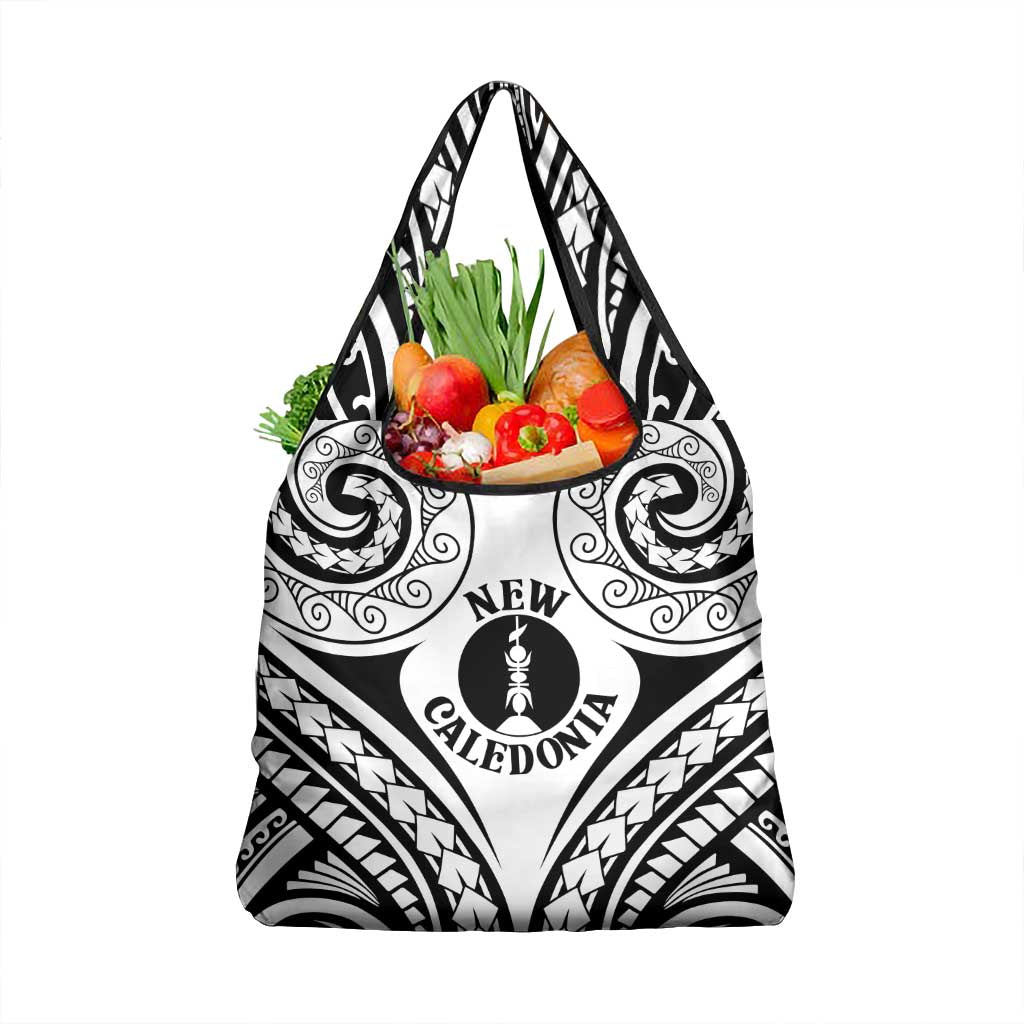 New Caledonia Day Grocery Bag Polynesian Curves White Color - Polynesian Pride