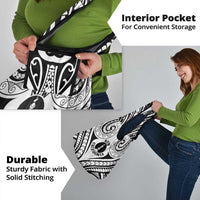 New Caledonia Day Grocery Bag Polynesian Curves White Color - Polynesian Pride