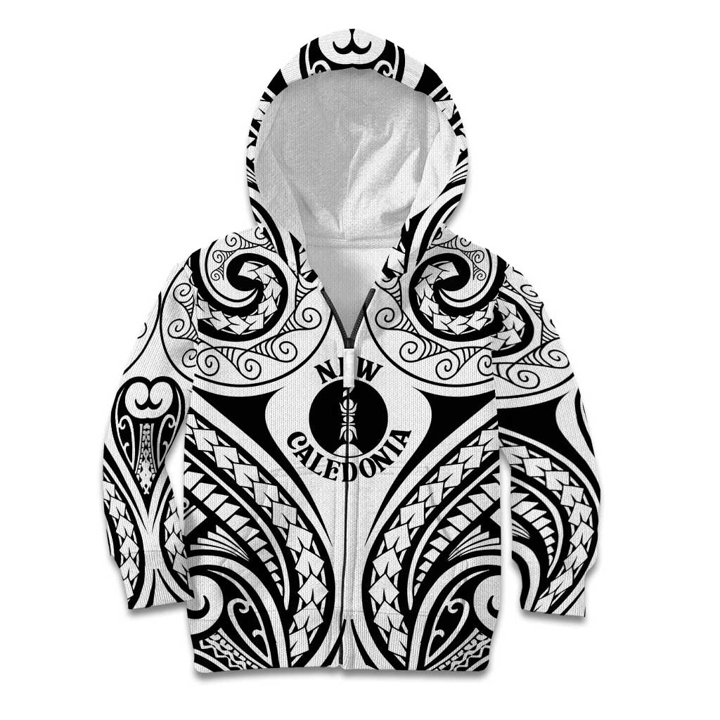 New Caledonia Day Kid Hoodie Polynesian Curves White Color - Polynesian Pride