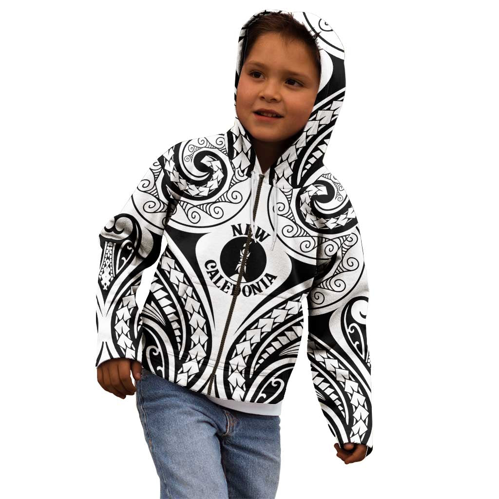 New Caledonia Day Kid Hoodie Polynesian Curves White Color - Polynesian Pride