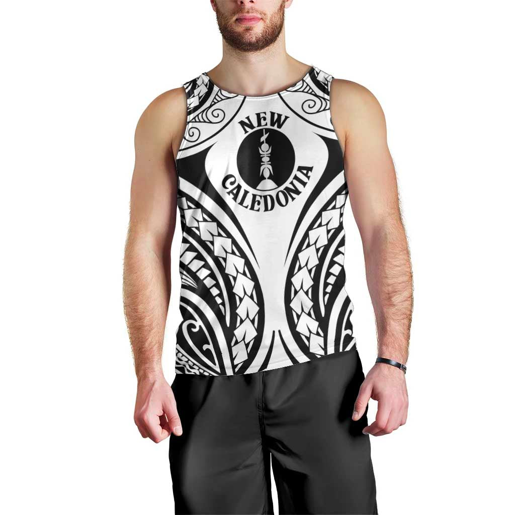 New Caledonia Day Men Tank Top Polynesian Curves White Color - Polynesian Pride