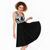 New Caledonia Day Midi Dress Polynesian Curves White Color - Polynesian Pride