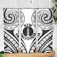New Caledonia Day Skinny Tumbler Polynesian Curves White Color - Polynesian Pride
