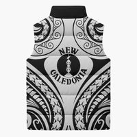 New Caledonia Day Sleeveless Puffer Jacket Polynesian Curves White Color - Polynesian Pride