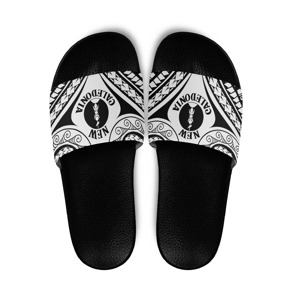 New Caledonia Day Slide Sandals Polynesian Curves White Color - Polynesian Pride