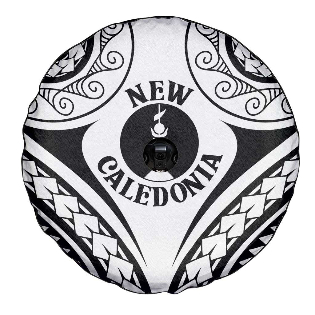 New Caledonia Day Spare Tire Cover Polynesian Curves White Color - Polynesian Pride