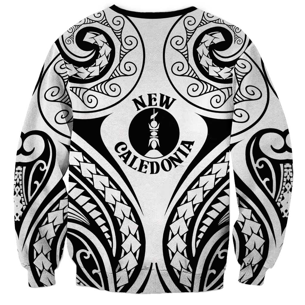 New Caledonia Day Sweatshirt Polynesian Curves White Color - Polynesian Pride