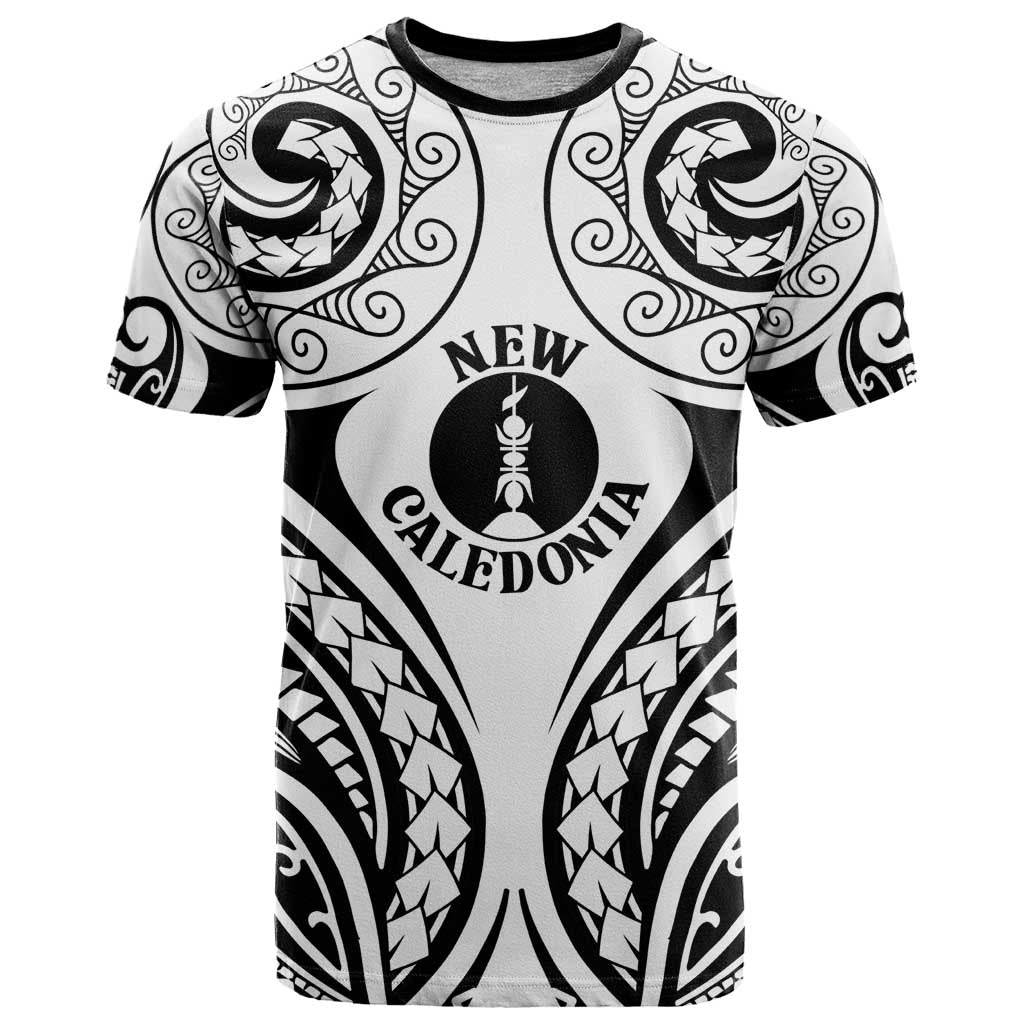 New Caledonia Day T Shirt Polynesian Curves White Color - Polynesian Pride