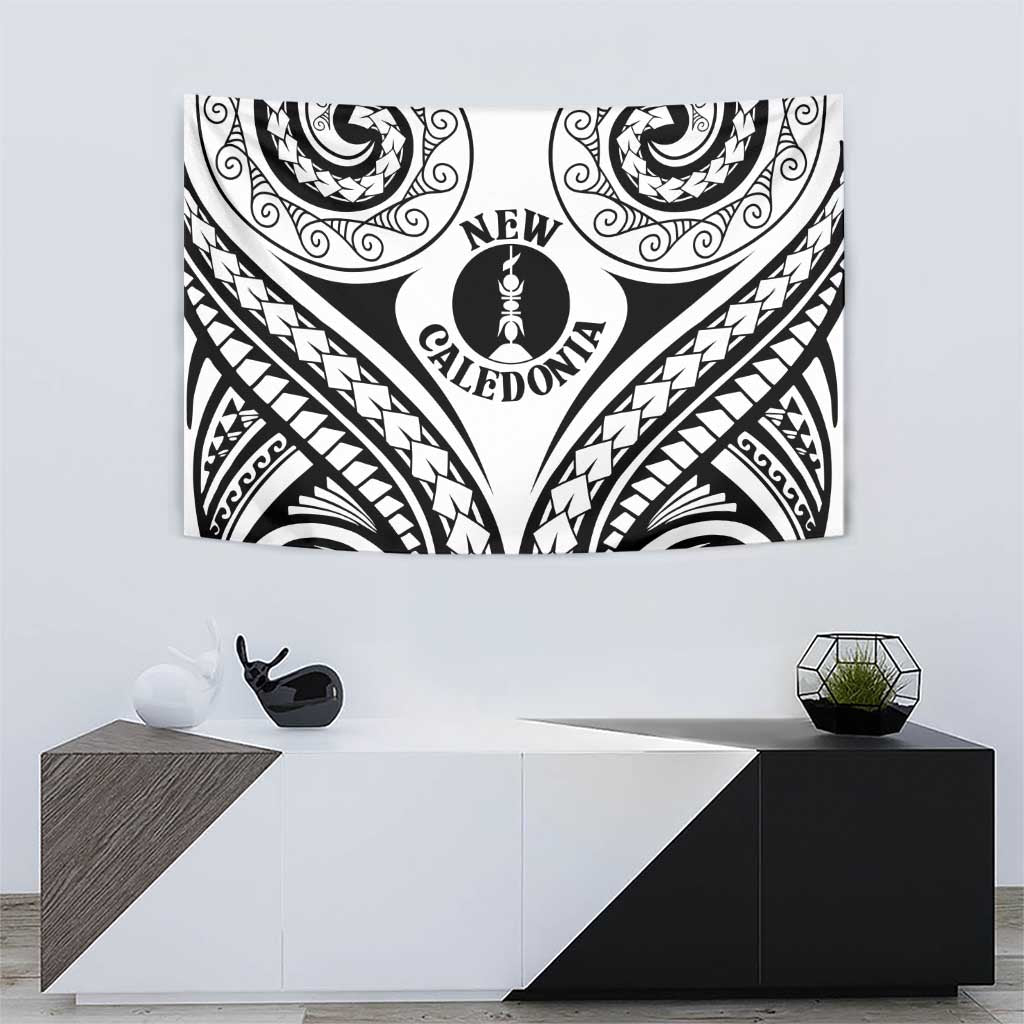 New Caledonia Day Tapestry Polynesian Curves White Color - Polynesian Pride