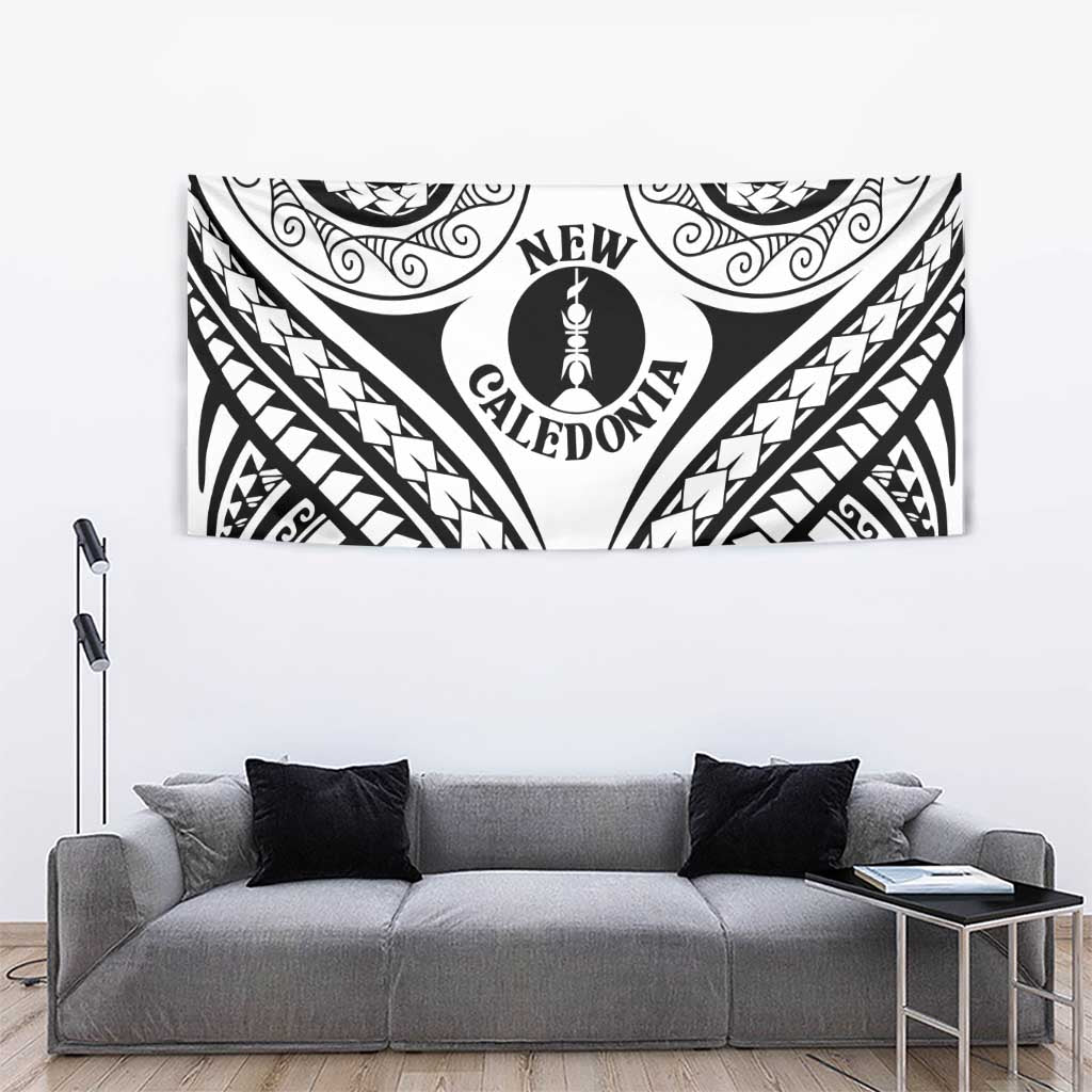 New Caledonia Day Tapestry Polynesian Curves White Color - Polynesian Pride