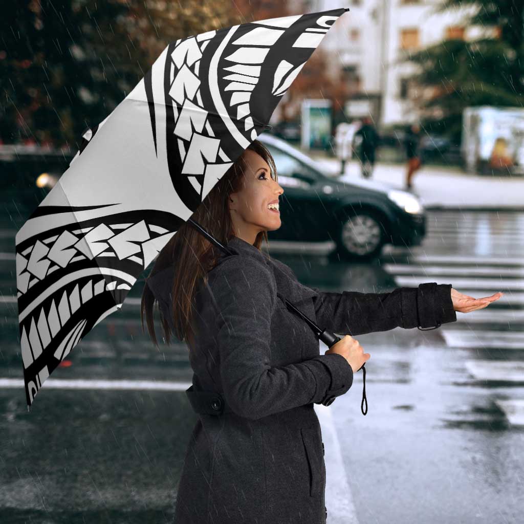 New Caledonia Day Umbrella Polynesian Curves White Color - Polynesian Pride