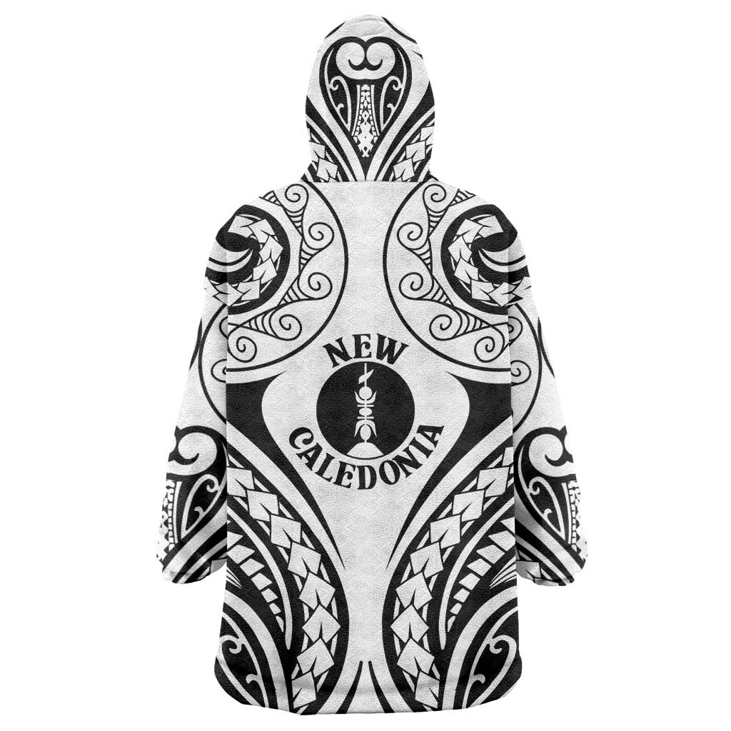 New Caledonia Day Wearable Blanket Hoodie Polynesian Curves White Color - Polynesian Pride