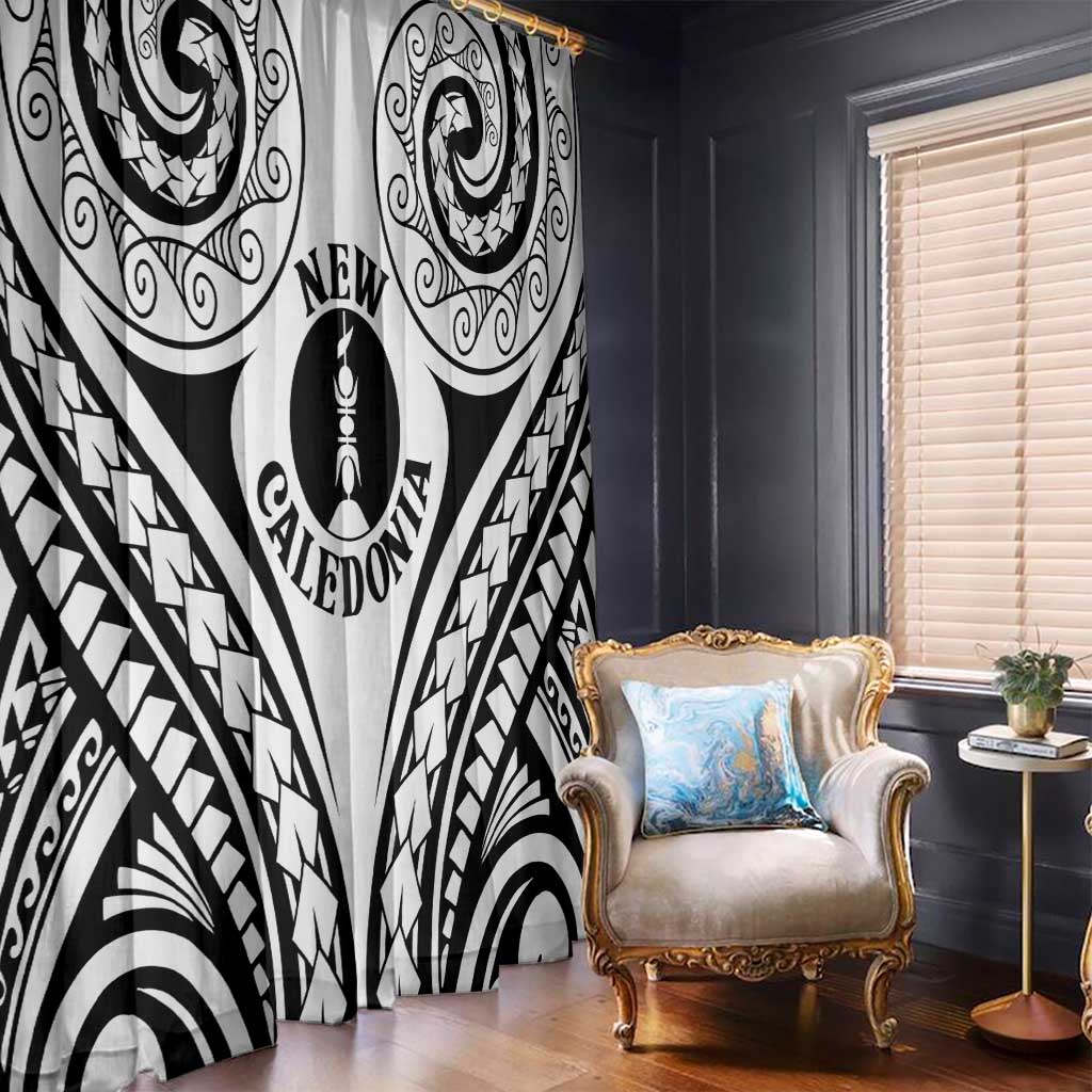 New Caledonia Day Window Curtain Polynesian Curves White Color - Polynesian Pride