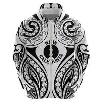 New Caledonia Day Zip Hoodie Polynesian Curves White Color - Polynesian Pride