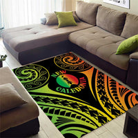 New Caledonia Day Area Rug Polynesian Curves Reggae Color - Polynesian Pride
