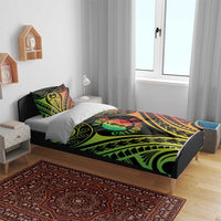 New Caledonia Day Bedding Set Polynesian Curves Reggae Color - Polynesian Pride