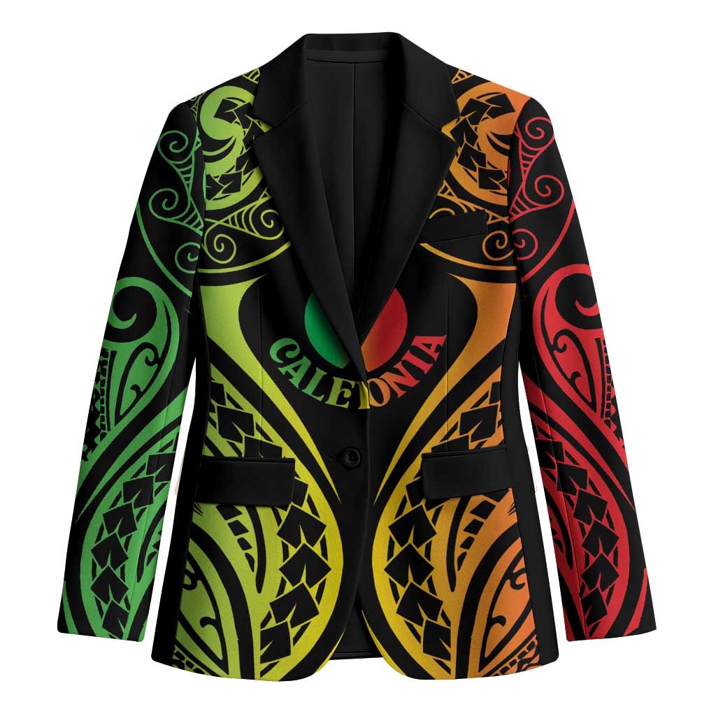 New Caledonia Day Blazer Polynesian Curves Reggae Color - Polynesian Pride
