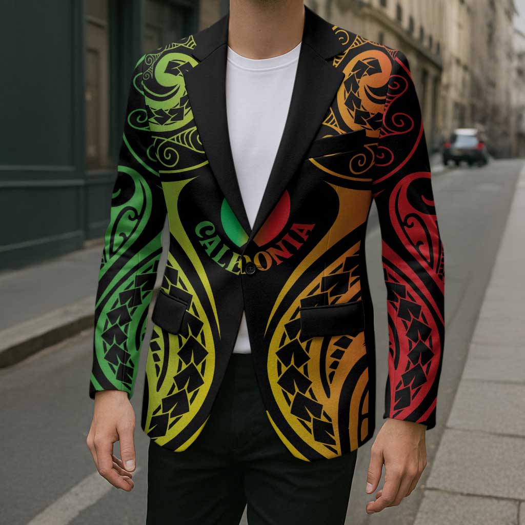 New Caledonia Day Blazer Polynesian Curves Reggae Color - Polynesian Pride