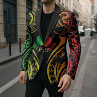 New Caledonia Day Blazer Polynesian Curves Reggae Color - Polynesian Pride