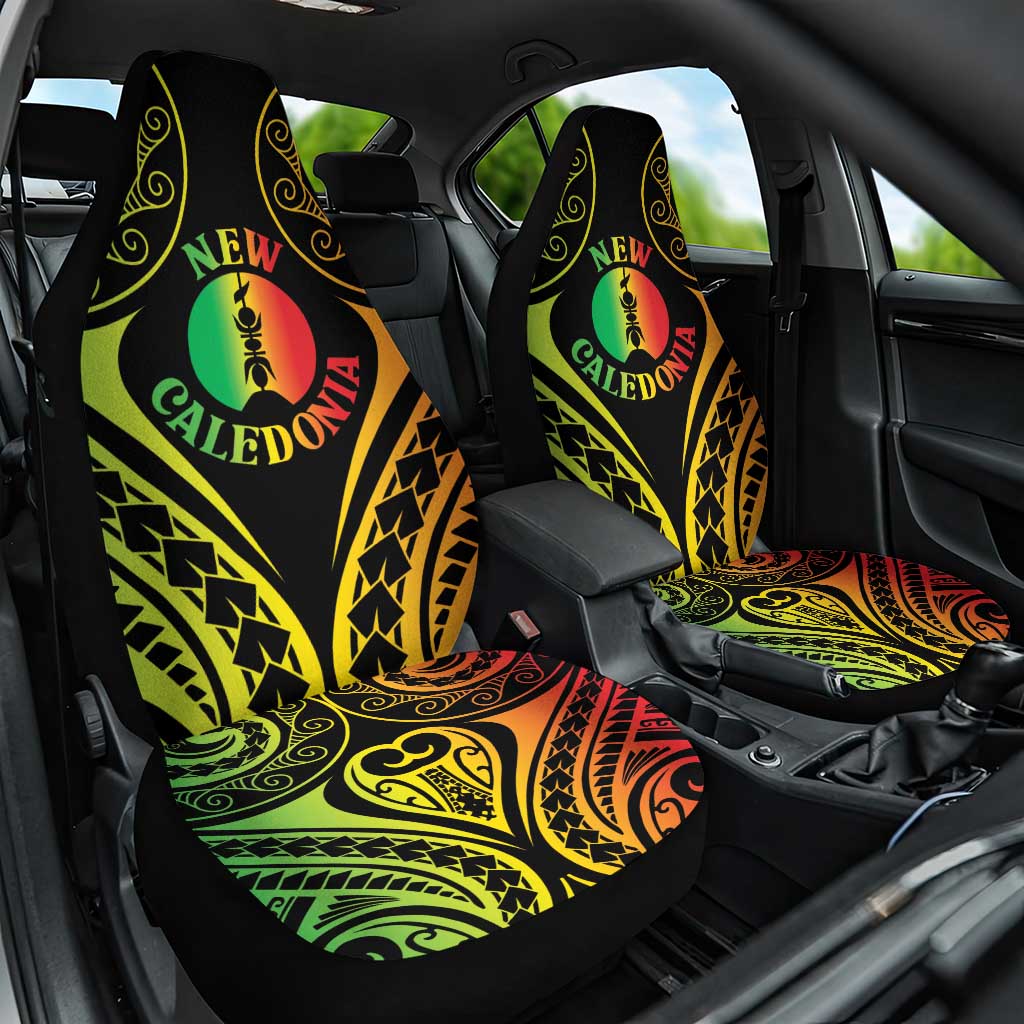 New Caledonia Day Car Seat Cover Polynesian Curves Reggae Color - Polynesian Pride