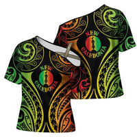 New Caledonia Day Cross Shoulder Shirt Polynesian Curves Reggae Color - Polynesian Pride