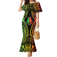 New Caledonia Day Family Matching Mermaid Dress and Hawaiian Shirt Polynesian Curves Reggae Color - Polynesian Pride