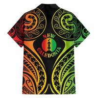 New Caledonia Day Family Matching Puletasi and Hawaiian Shirt Polynesian Curves Reggae Color - Polynesian Pride