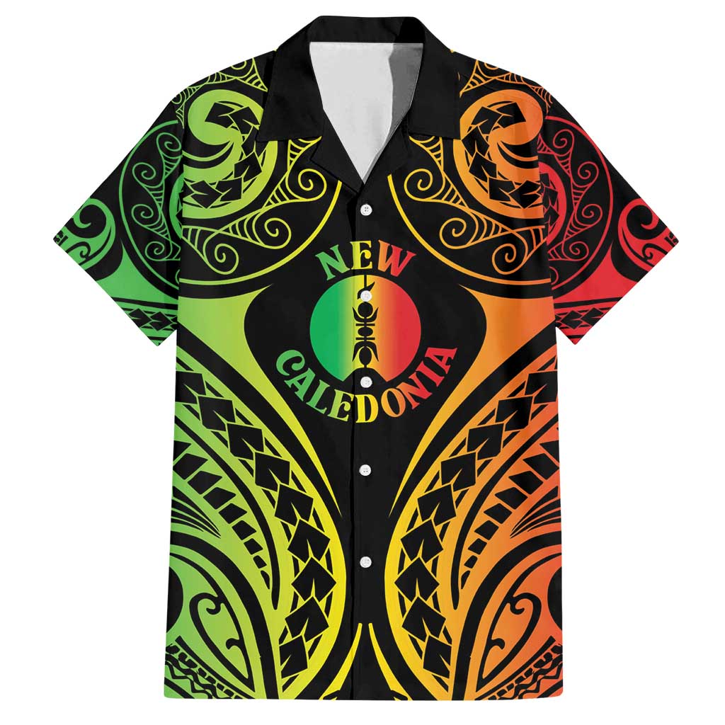 New Caledonia Day Family Matching Tank Maxi Dress and Hawaiian Shirt Polynesian Curves Reggae Color - Polynesian Pride