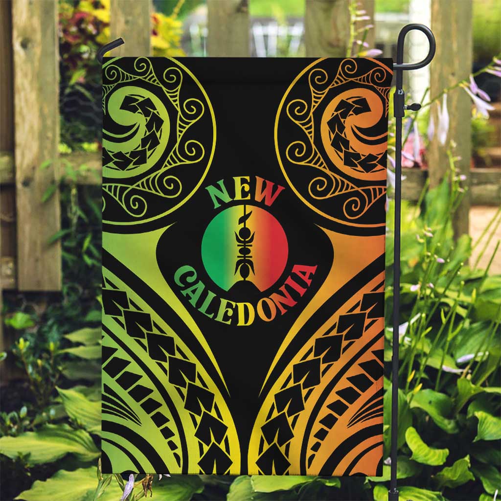 New Caledonia Day Garden Flag Polynesian Curves Reggae Color - Polynesian Pride