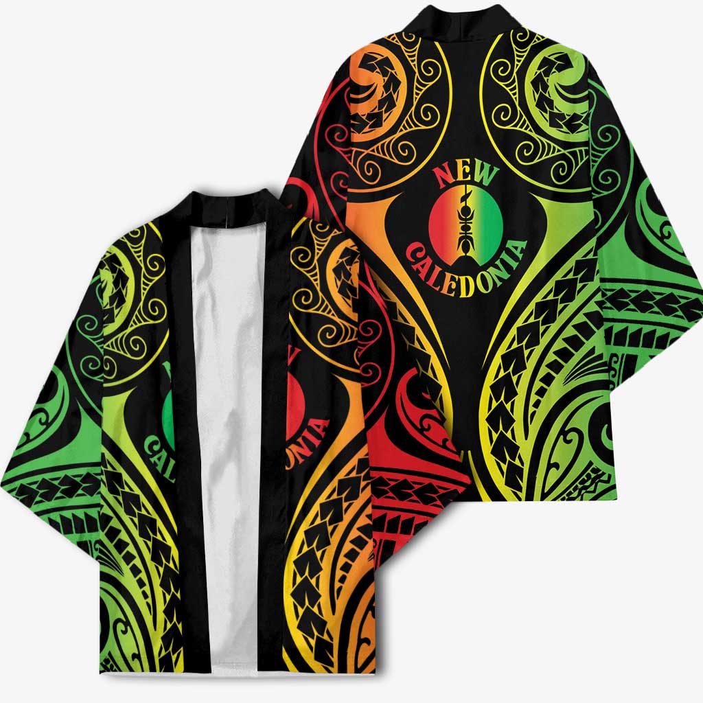 New Caledonia Day Kimono Polynesian Curves Reggae Color - Polynesian Pride